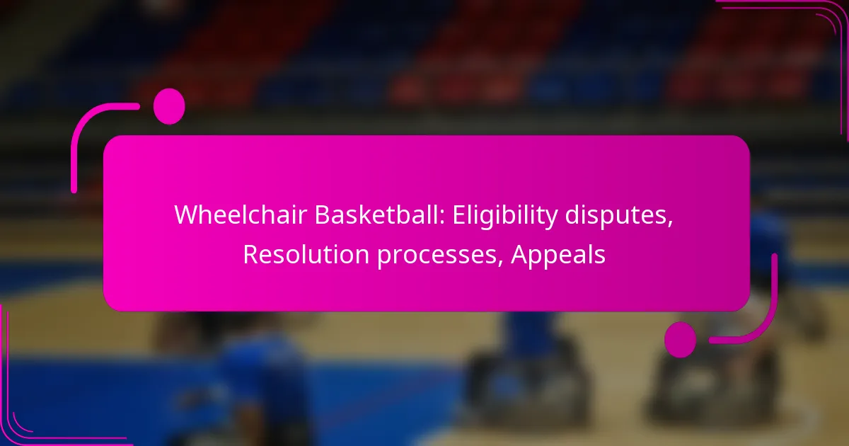 Wheelchair Basketball: Eligibility disputes, Resolution processes, Appeals