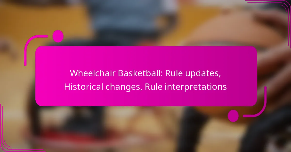 Wheelchair Basketball: Rule updates, Historical changes, Rule interpretations