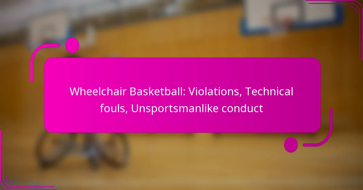 Wheelchair Basketball: Violations, Technical fouls, Unsportsmanlike conduct