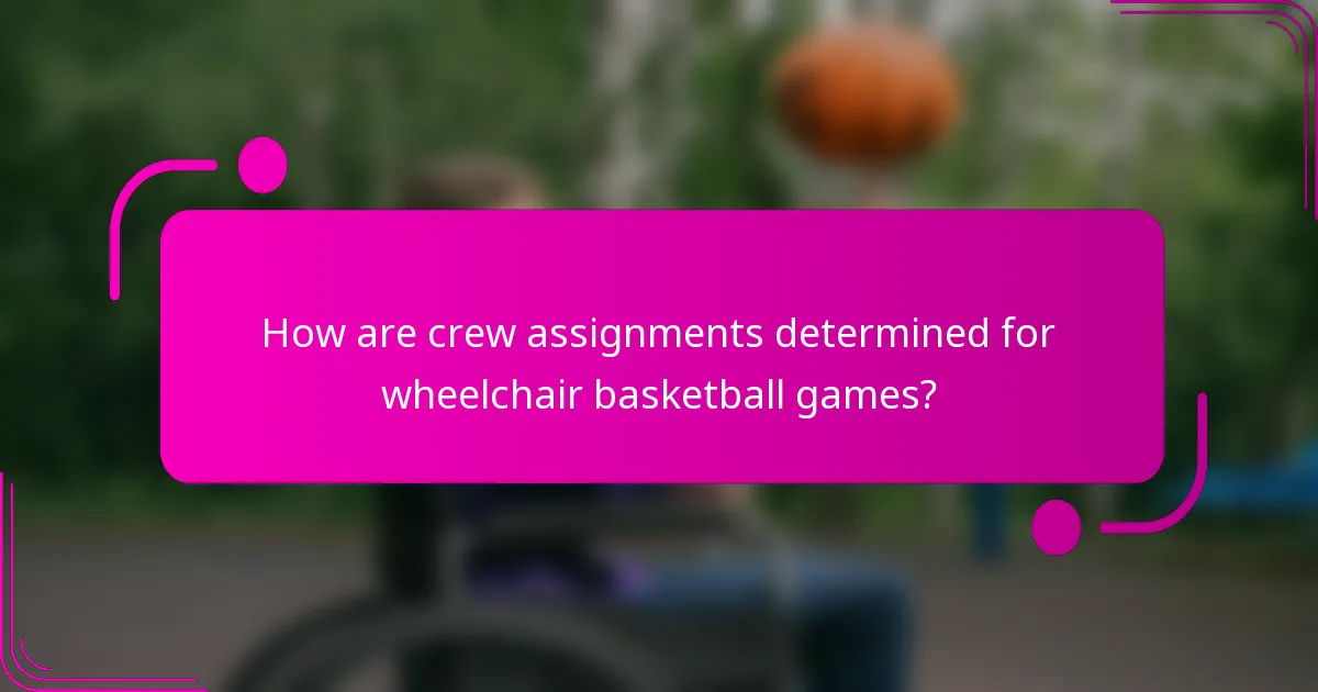 How are crew assignments determined for wheelchair basketball games?