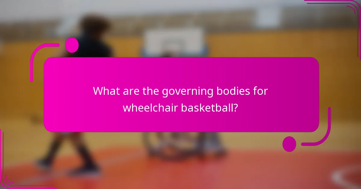What are the governing bodies for wheelchair basketball?