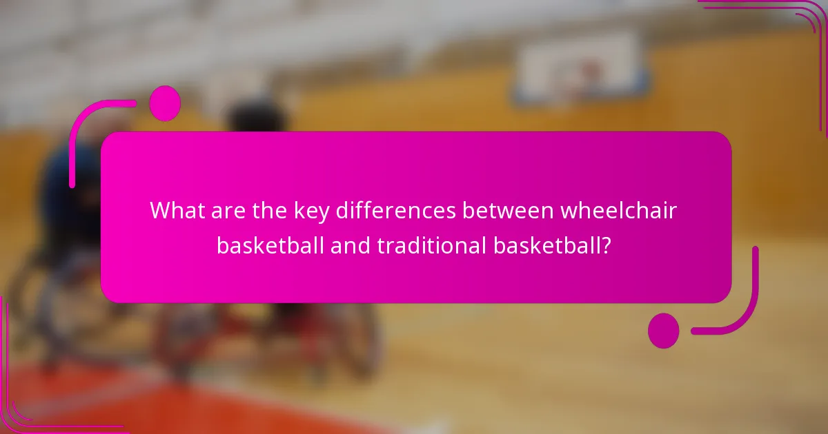 What are the key differences between wheelchair basketball and traditional basketball?