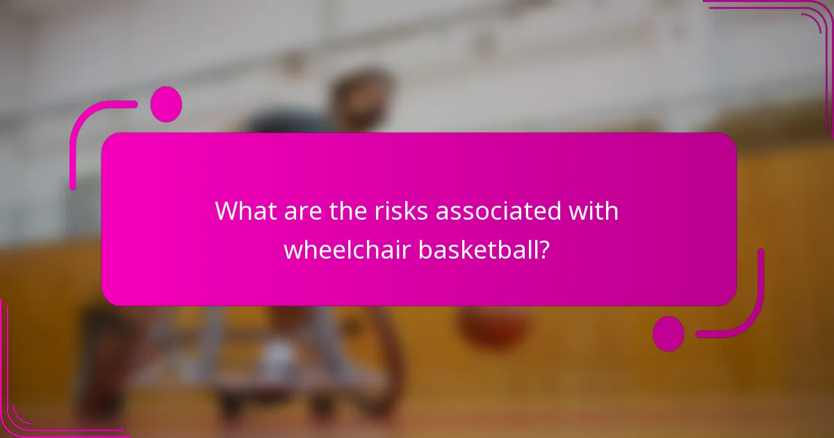 What are the risks associated with wheelchair basketball?