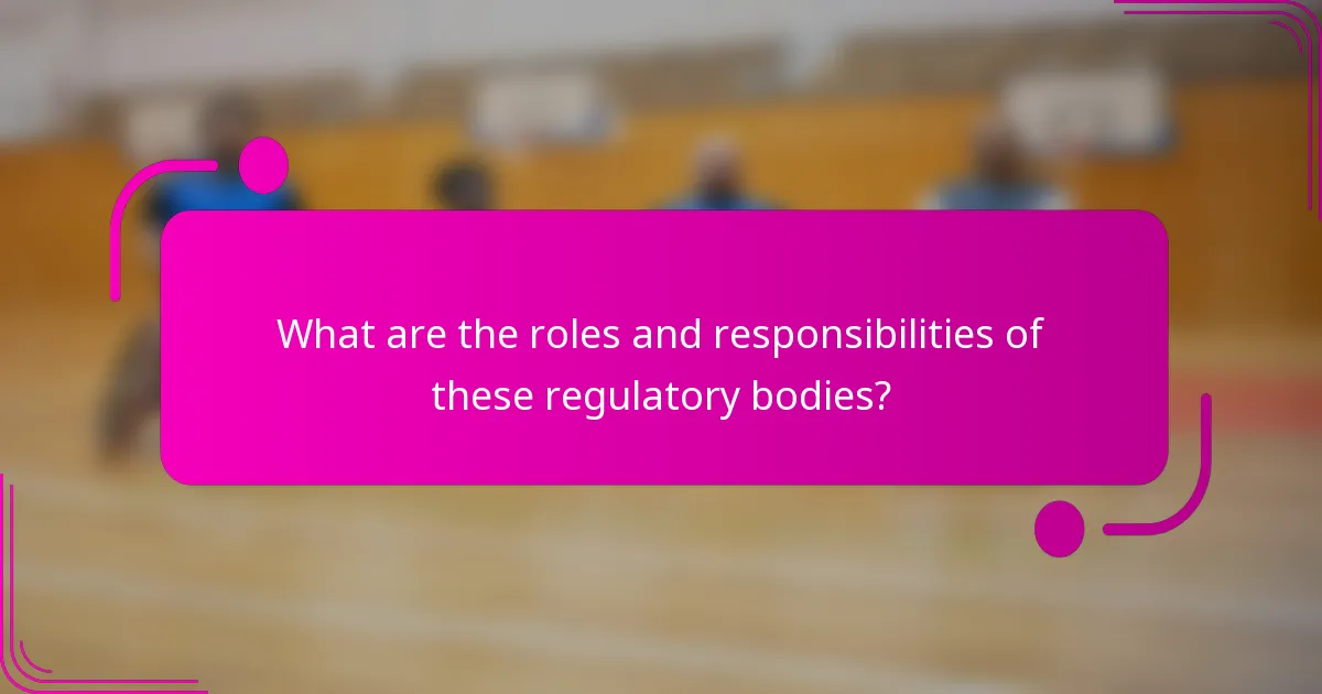What are the roles and responsibilities of these regulatory bodies?