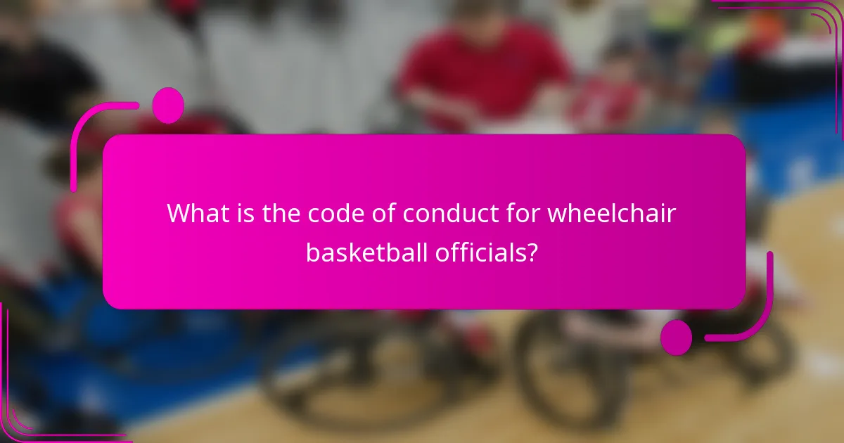 What is the code of conduct for wheelchair basketball officials?