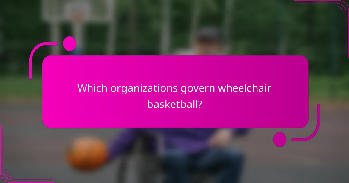 Which organizations govern wheelchair basketball?