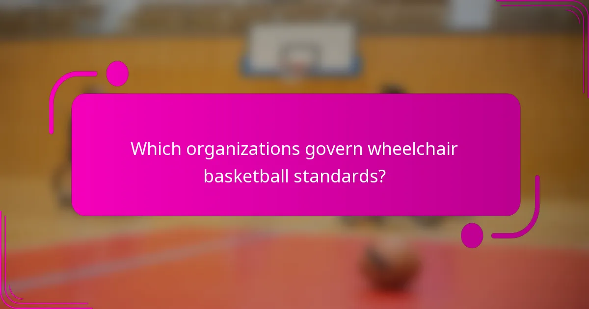 Which organizations govern wheelchair basketball standards?